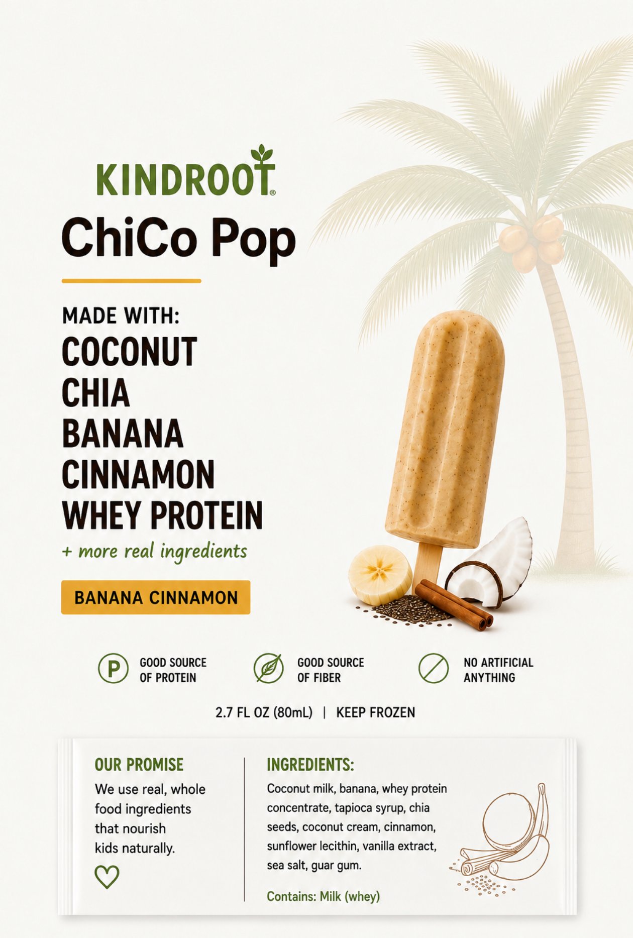 Kindroot ChiCo Pop Banana-Cinnamon packaging